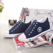 Summer Wedges Canvas Shoes Women Casual Shoes Female Cute White Basket Stars Zapatos Mujer Trainers 5 cm Height - lifebiz