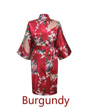 Silk Satin Wedding Bride Bridesmaid Robe Floral Bathrobe Short Kimono Robe Night Robe Bath Robe Fashion Dressing Gown For Women - lifebiz