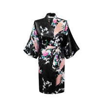Silk Satin Wedding Bride Bridesmaid Robe Floral Bathrobe Short Kimono Robe Night Robe Bath Robe Fashion Dressing Gown For Women - lifebiz