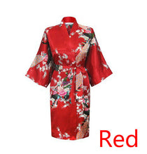 Silk Satin Wedding Bride Bridesmaid Robe Floral Bathrobe Short Kimono Robe Night Robe Bath Robe Fashion Dressing Gown For Women - lifebiz