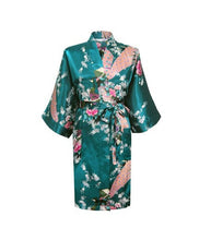 Silk Satin Wedding Bride Bridesmaid Robe Floral Bathrobe Short Kimono Robe Night Robe Bath Robe Fashion Dressing Gown For Women - lifebiz