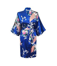 Silk Satin Wedding Bride Bridesmaid Robe Floral Bathrobe Short Kimono Robe Night Robe Bath Robe Fashion Dressing Gown For Women - lifebiz