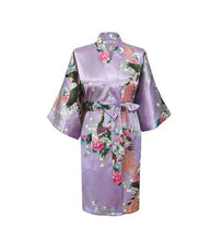 Silk Satin Wedding Bride Bridesmaid Robe Floral Bathrobe Short Kimono Robe Night Robe Bath Robe Fashion Dressing Gown For Women - lifebiz