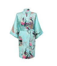 Silk Satin Wedding Bride Bridesmaid Robe Floral Bathrobe Short Kimono Robe Night Robe Bath Robe Fashion Dressing Gown For Women - lifebiz