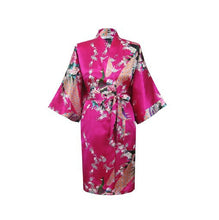 Silk Satin Wedding Bride Bridesmaid Robe Floral Bathrobe Short Kimono Robe Night Robe Bath Robe Fashion Dressing Gown For Women - lifebiz