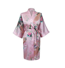 Silk Satin Wedding Bride Bridesmaid Robe Floral Bathrobe Short Kimono Robe Night Robe Bath Robe Fashion Dressing Gown For Women - lifebiz
