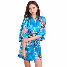 Silk Satin Wedding Bride Bridesmaid Robe Floral Bathrobe Short Kimono Robe Night Robe Bath Robe Fashion Dressing Gown For Women - lifebiz