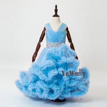 Cloud little flower girls dresses for weddings Baby Party frocks sexy children images Dress kids prom dresses evening gowns 2016 - lifebiz