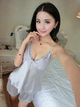 2016 summer style pajamas sets Women Female Sleep set Women's Deep V-neck Sexy Spaghetti Strap Shorts Sleepwear silk homewear - lifebiz