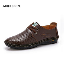 Genuine Leather Men casual shoes Summer 2017 Breathable Soft Driving Men's Handmade chaussure homme Net Surface Loafers - lifebiz