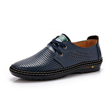 Genuine Leather Men casual shoes Summer 2017 Breathable Soft Driving Men's Handmade chaussure homme Net Surface Loafers - lifebiz