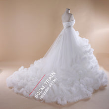 Luxury Princess Long train Cloud Wedding dress plus size Ball Gown Wedding Dresses 2017 vestidos de noiva robe de mariage - lifebiz