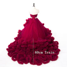 Luxury Princess Long train Cloud Wedding dress plus size Ball Gown Wedding Dresses 2017 vestidos de noiva robe de mariage - lifebiz