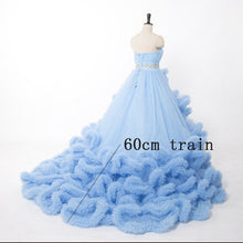 Luxury Princess Long train Cloud Wedding dress plus size Ball Gown Wedding Dresses 2017 vestidos de noiva robe de mariage - lifebiz