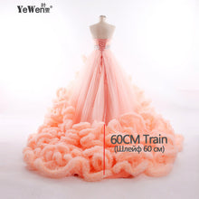Luxury Princess Long train Cloud Wedding dress plus size Ball Gown Wedding Dresses 2017 vestidos de noiva robe de mariage - lifebiz