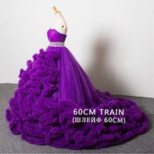 Luxury Princess Long train Cloud Wedding dress plus size Ball Gown Wedding Dresses 2017 vestidos de noiva robe de mariage - lifebiz