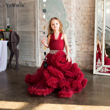 Cloud little flower girls dresses for weddings Baby Party frocks sexy children images Dress kids prom dresses evening gowns 2016 - lifebiz